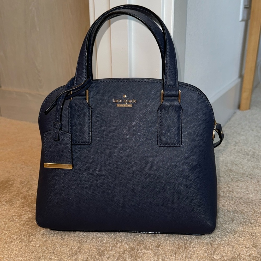 Brand new Kate Spade bag in navy, with shoulder strap